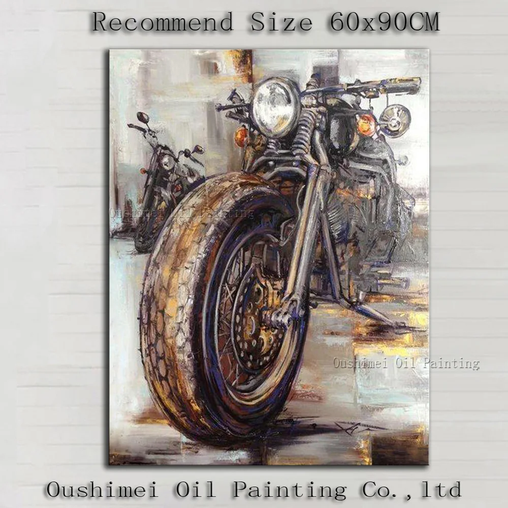 Top Artist Hand-painted Impression Abstract Motorcycle Oil Painting On Canvas Abstract Motorbike Painting For Wall Decoration