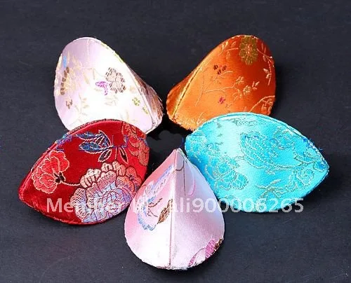 

Handmade Shell Mini Jewelry Box Ring Gift Box Silk Brocade Decorate Cardboard Coin Wallet Storage Case 50pcs/lot