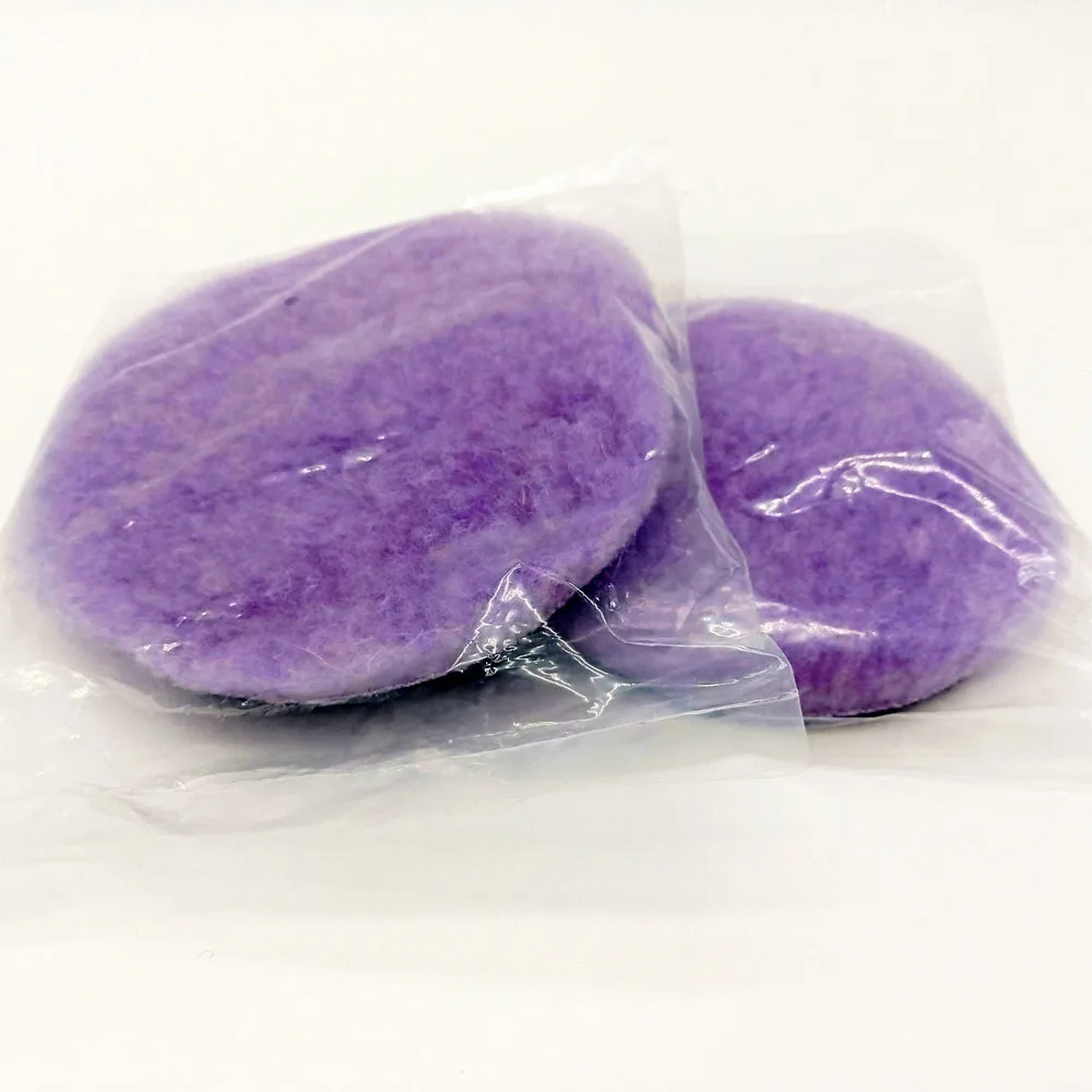 5 Inch Purple Lambs Woollen Polishing Buffing Pad Polisher Pads For Car Detailing Waxing Polishing Buffer