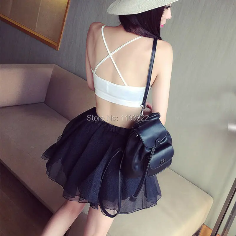 Sexy Women Girl Cross Back Bandage Wrapped Cami Tank Crop Top Chest Bra Strappy Bralette BLOUSE