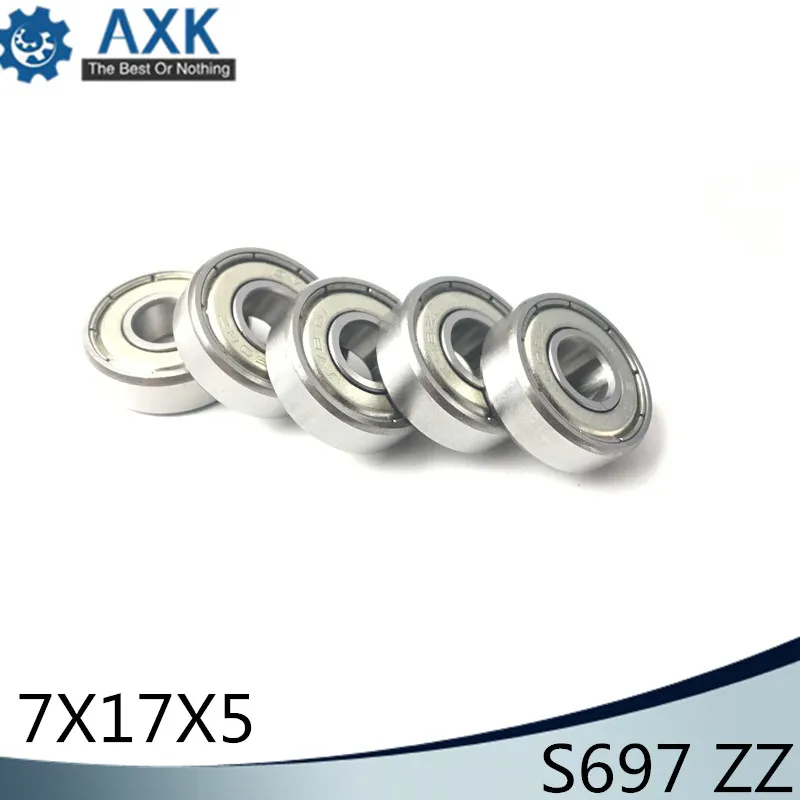 S697ZZ Bearing 7*17*5 mm ( 10PCS ) ABEC-1 440C Roller Stainless Steel S697Z S697 Z ZZ Ball Bearings