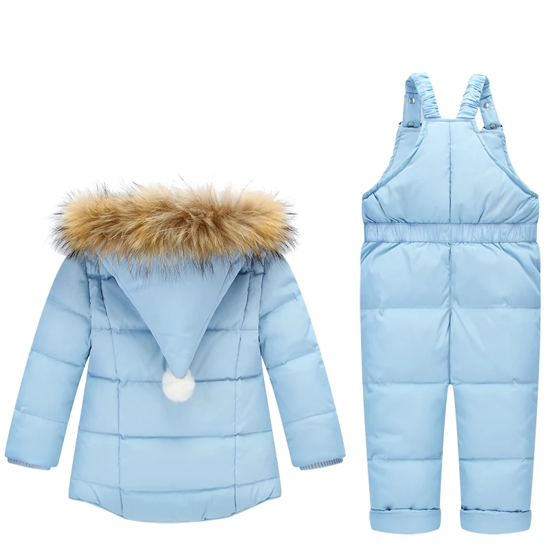 Kids Clothes Sets 2pc Snowsuit for Boys Girls Winter Children Warm Jackets Toddler Outerwear +Bib Pants Clothing Russian winter