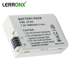 LP-E8 LPE8 Rechargeable Camera Battery 7.2V 1800mAh Lithium for Canon EOS 550D 600D 650D 700D EOS Rebel t2i t3i t4i t5i  X6I