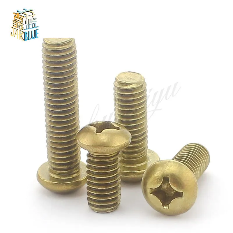 

GB818 Round head brass Copper M2 M2.5 M3 M4 M5 M6 pan screws Cross machine 2024