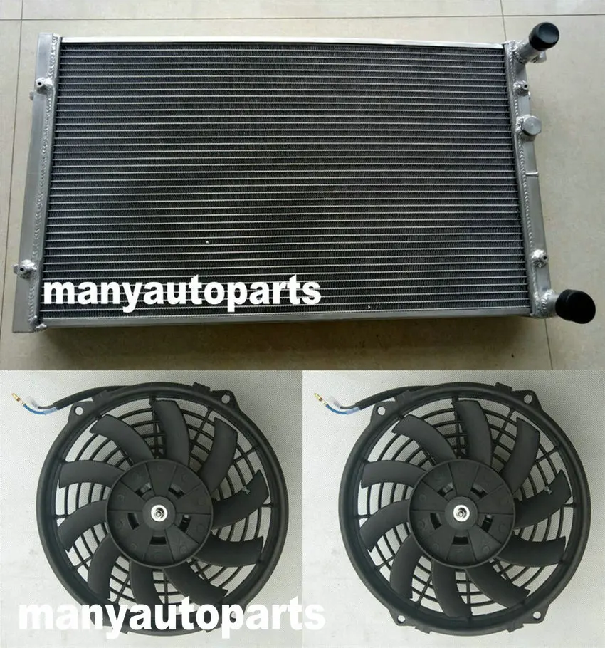 Aluminum Radiator +FAN For 99-10 Volkswagen City Golf MK4 BORA 1J / AUDI A3 TT / Seat Leon/TOLEDO Octavia 1.8T 1.9/2.0/2.8L