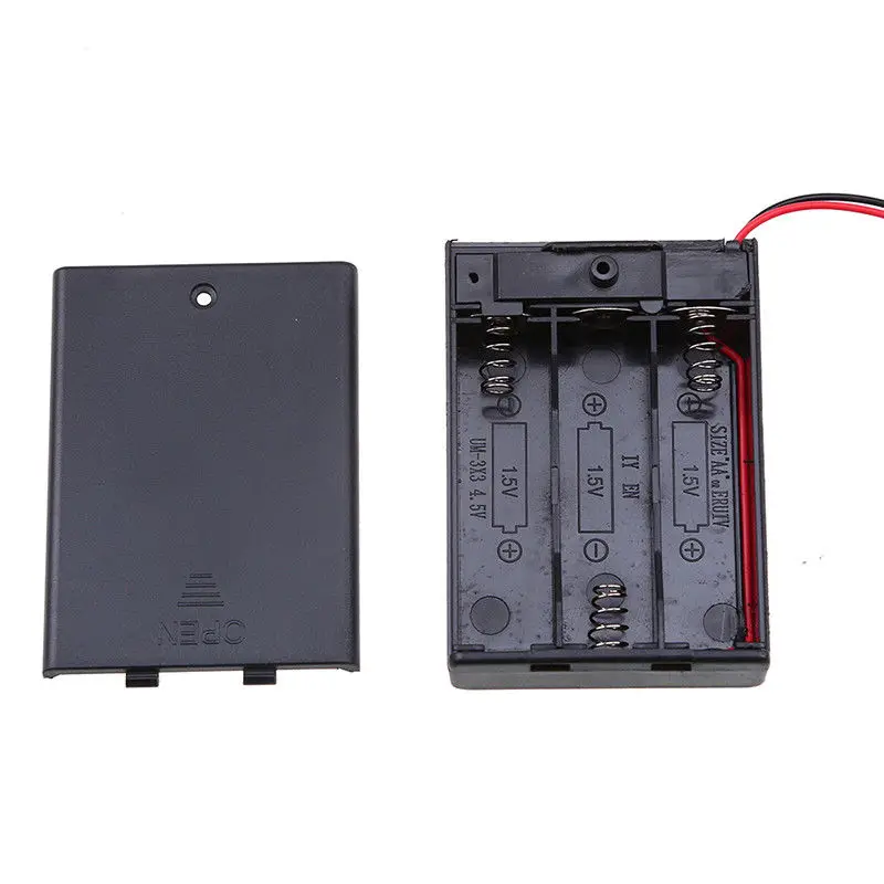 50pcs Battery Holder Box Case for 3x AA 3 AA Battery with Switch Wire Lead 4.5V Wholesale