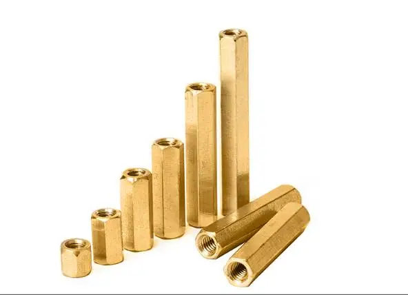 10pcs M5 Brass Hexagonal Threaded Double Pass Spacers Hexagon Copper Post