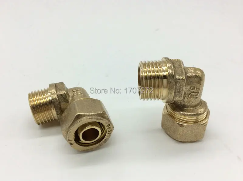 الشحن مجانا l1216 * 1/2 pex-آل pex الانابيب أنابيب المياه موصل ذكر الموضوع أنثى المقبس النحاس موصل bsp الموضوع