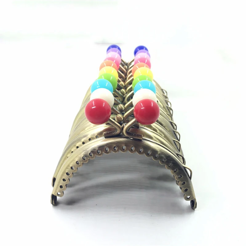 

8.5cm women DIY coin bag making metal clasp purse frame hardware colorful ball kiss buckle 10pcs/lot