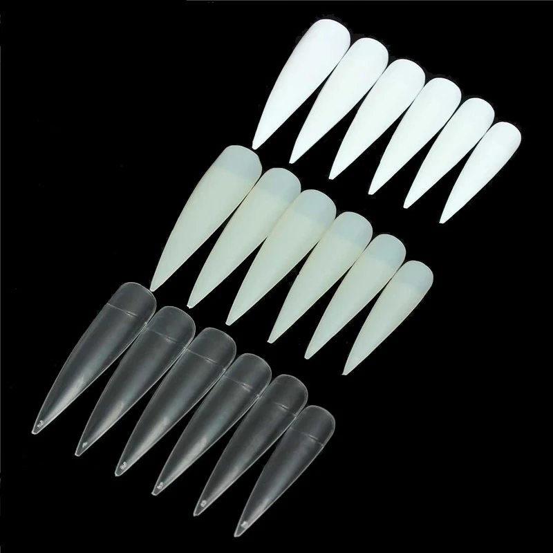 

500pcs False Nail Tips Long Cuspidal Stiletto Nail Tips White French Salon Acrylic Nail Makeup Manicure for DIY Nail