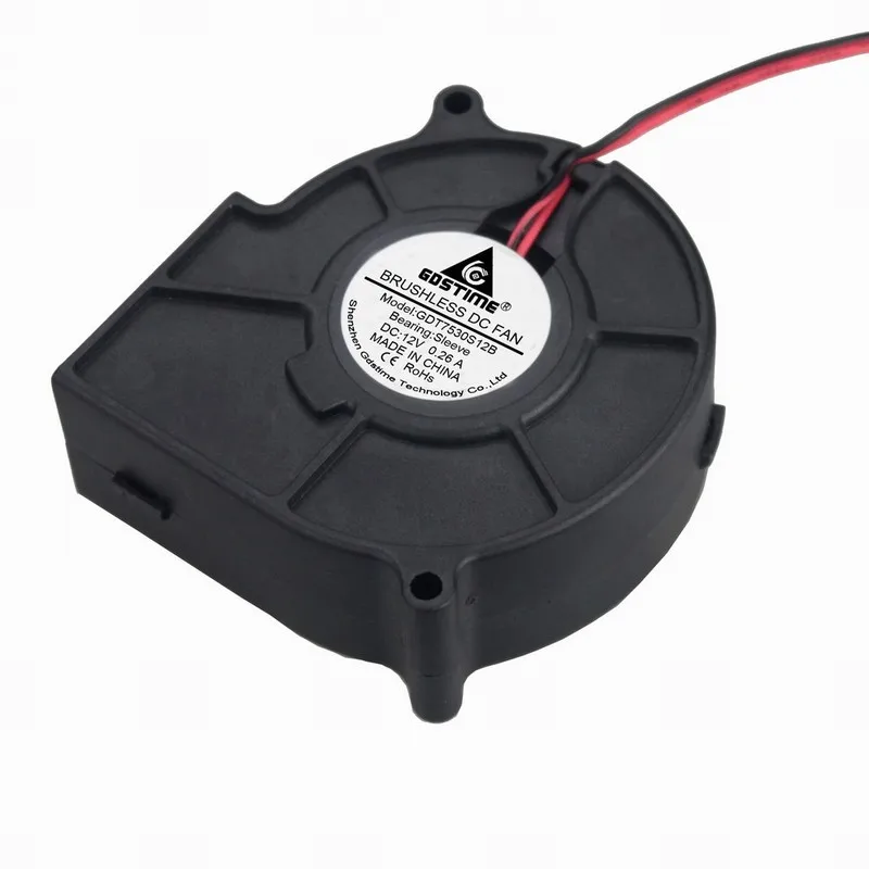 1pcs Gdstime 12V 75x30mm 75mm x 30mm 7530S DC Brushless Heat Sinks Cooling Exhaust Blower Cooler Fan