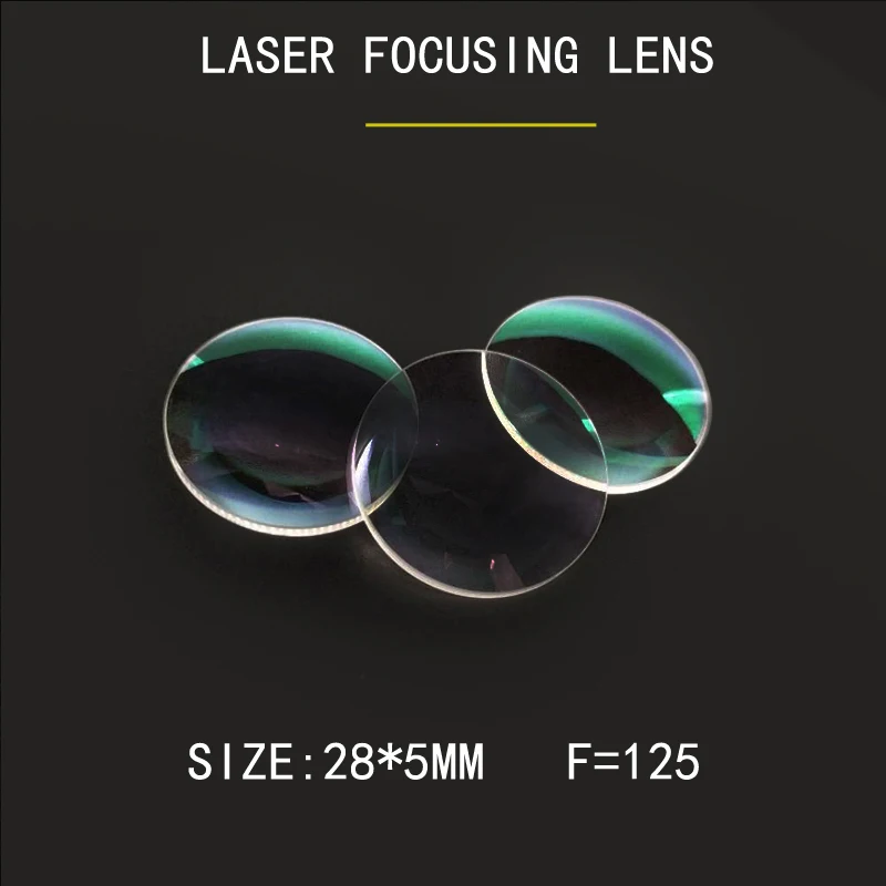 Weimeng lens optical 10 pcs 28*5mm F=125  focusing lenses JGS1 QUARTZ 1064nm Plano-convex for Laser Engraving Cutting Machine