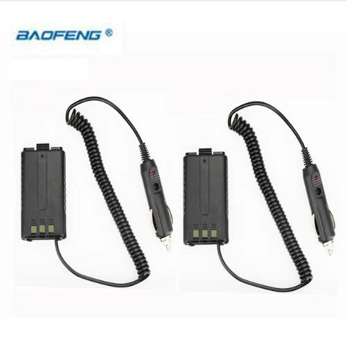 

Cheap 2pcs BAOFENG UV-5R Car Charger For UV 5R UV-5RB UV-5RA Two Way Radio CB Walkie Talkie Battery Eliminator UV5R Accessories