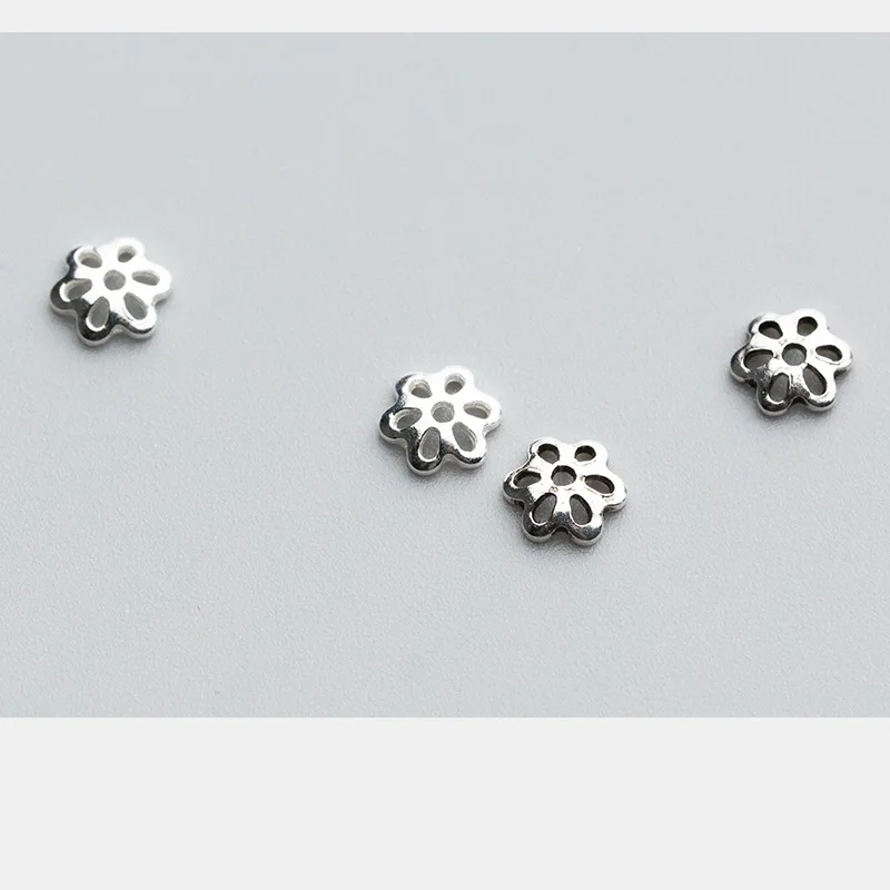 10pcs/Lot 100% 925 Sterling Silver Bead Caps High Quality Silver Bead Recepatcle End Cap Fit Tassels Pendants DIY Jewelry Charms