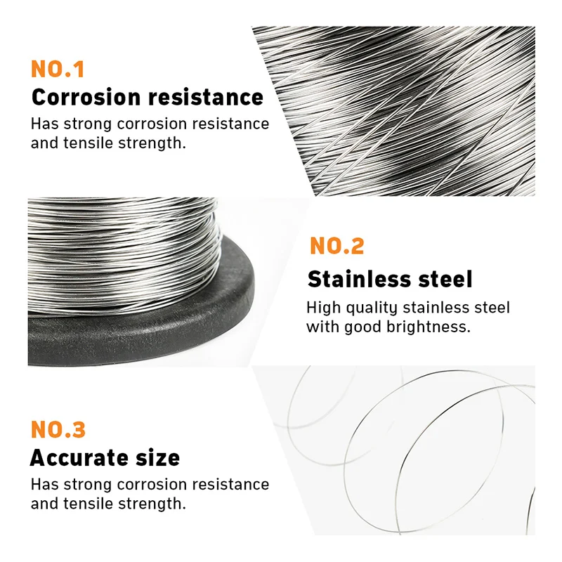 Stainless Steel Wire 0.3-1.0mm Jewelry Accessory Beading DIY100 Meter Fast Shipping 100m