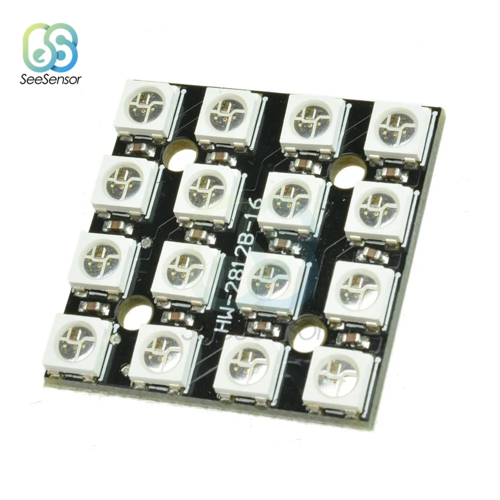 WS2812B RGB LED halka lamba 3 4 7 8 12 16 24 bit modülü şerit ışık RGB entegre sürücüler ile 24 X WS2812 5050 Arduino için