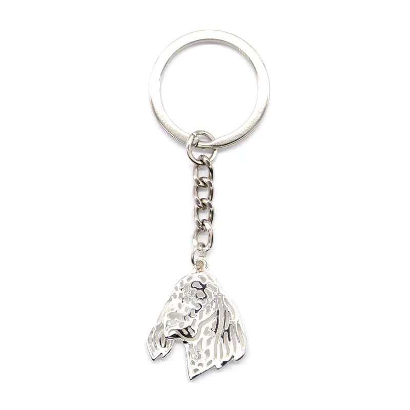 Stylish Pet Lovers English Setter Movement Pendant Key Chains Pet Dog Charm Bag Holder Keychains