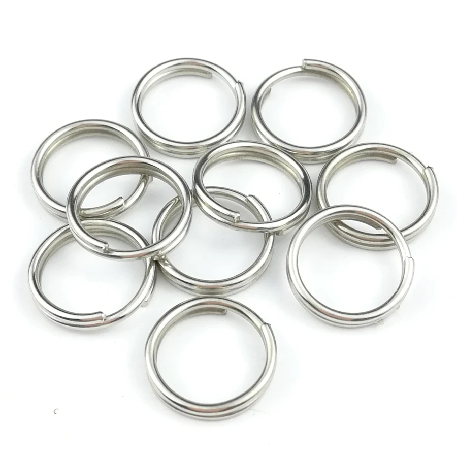 

50PCS 10mm Metal Split Keyring High Quality Super Strong Mini Wire Circle Ring Key Finder Flashlight Accessories J079