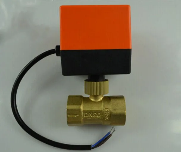 

New AC24V DN20 3/4" electric actuator valve,Cold&hot water/Water vapor/heat gas 2 way Brass Motorized Ball Valve