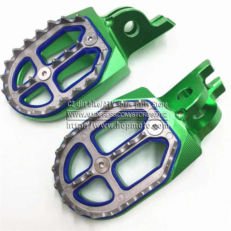 

Billet MX Wide Foot Pegs Rests Pedals For KLX KXF KLX450R KXF250 KX250F KXF450 KX450F Motorcycle Motocross Enduro Motard