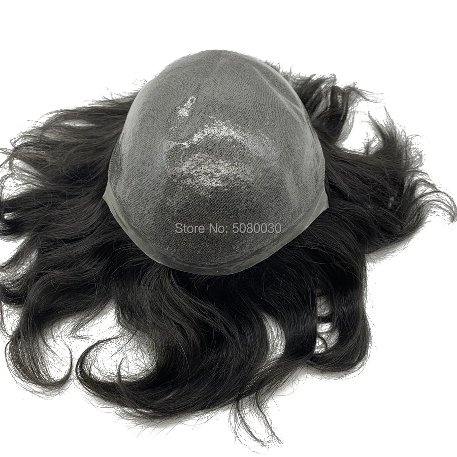 Thin Skin Toupee Natural Hairline Remy Hair Pieces Stock