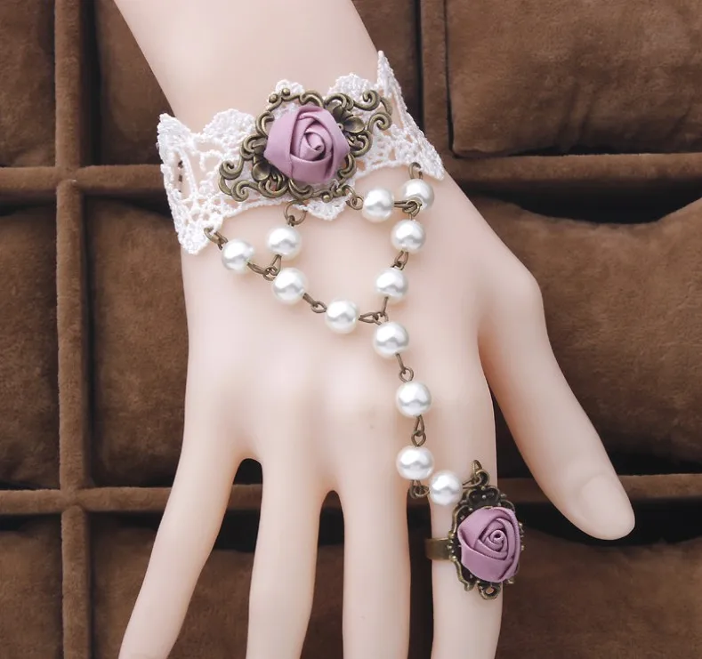 Special Offer~Romantic Fresh Purple Silk Wrist Flowers Bridal Gloves/One Piece Wedding Hand Ornament/Bridal bracelet 1080