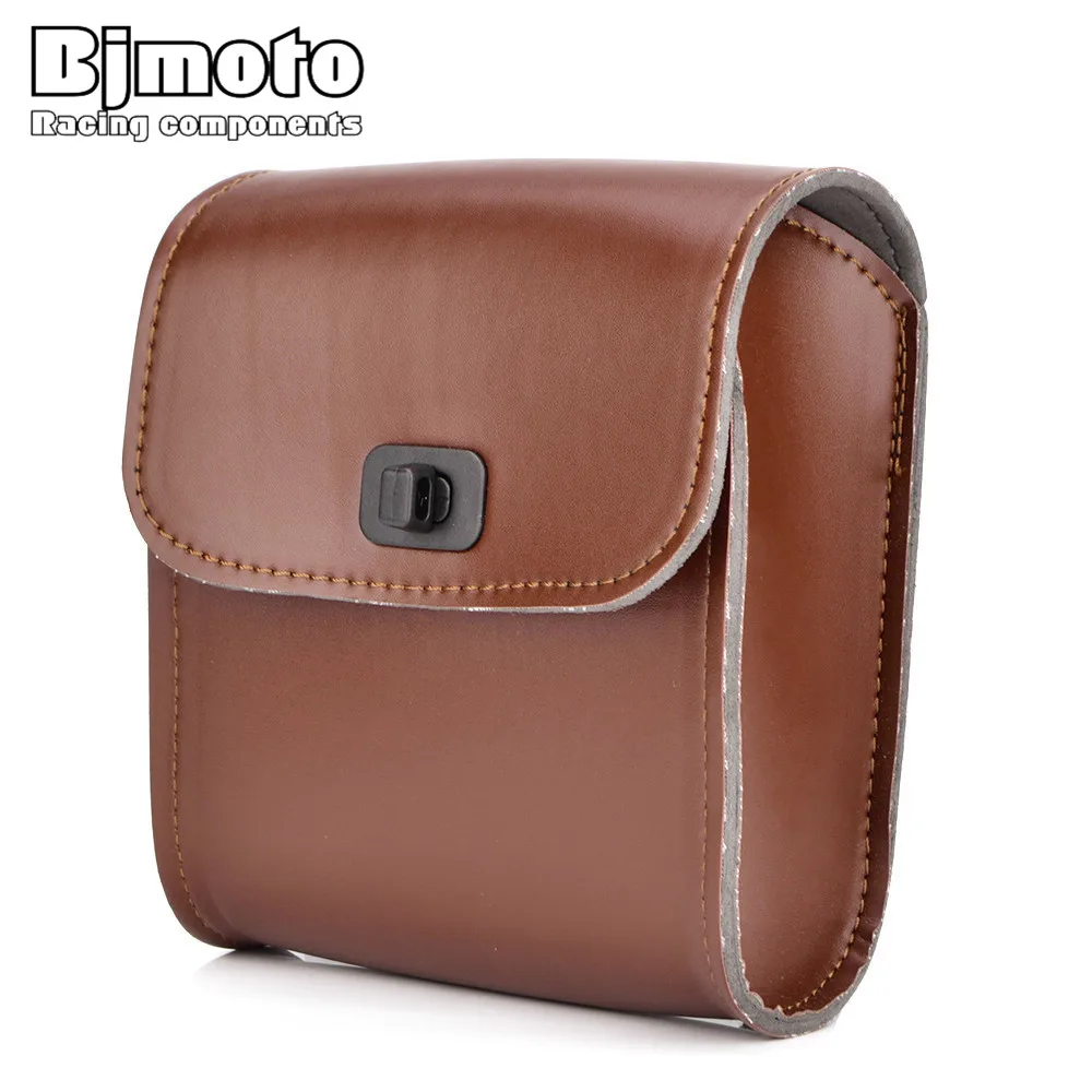 

BJMOTO Universal Motorcycle Saddle Luggage Bag PU Leather Storage Tool Saddlebags For Harley Honda Yamaha Suzuki