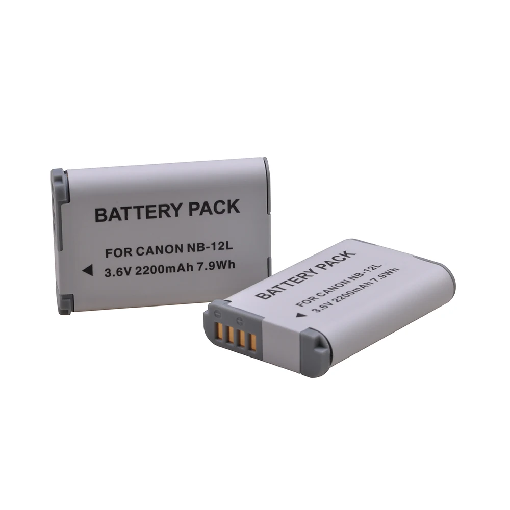 2pcs NB-12L NB 12L NB12L Battery for Canon PowerShot G1 X Mark II G1X Mark 2, FOR PowerShot N100, N100 2200mAh Battery