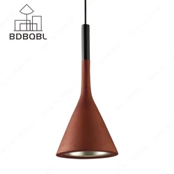 BDBQBL American Industrial Funnel Pendant Lamp Retro Cement Loft Nordic Creative Pendant Light Restaurant Bed Room Hanglamp