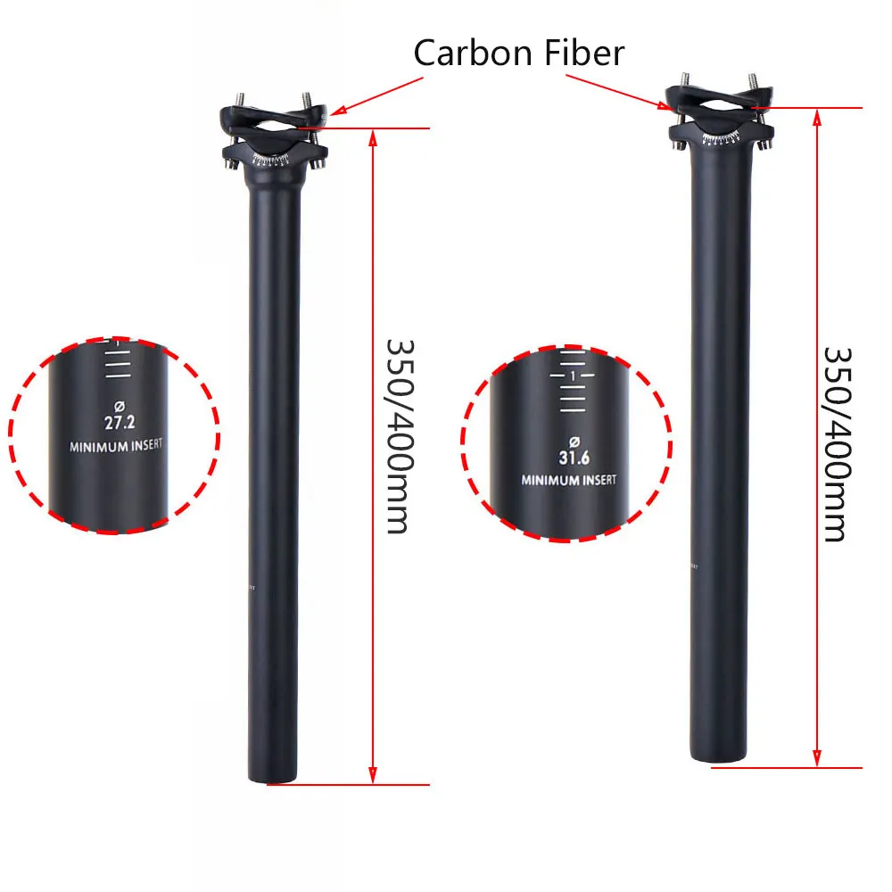 ELITA ONE Carbon  Seat Post Fibre MTB/Road Bike Seatpost 27.2/31.6mm Carbon Fiber Clip Can Protect The Saddle Carbon Rail