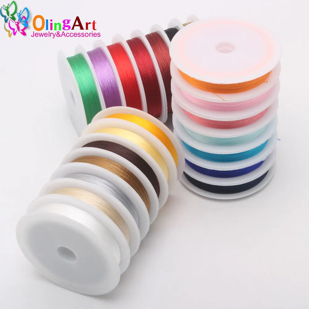 OlingArt 0.3/0.5/0.7/1.0MM Mixed Multicolor Options Nylon Thread Line/Wire/Rope Choker Earrings Bracelet Necklace Jewelry Making