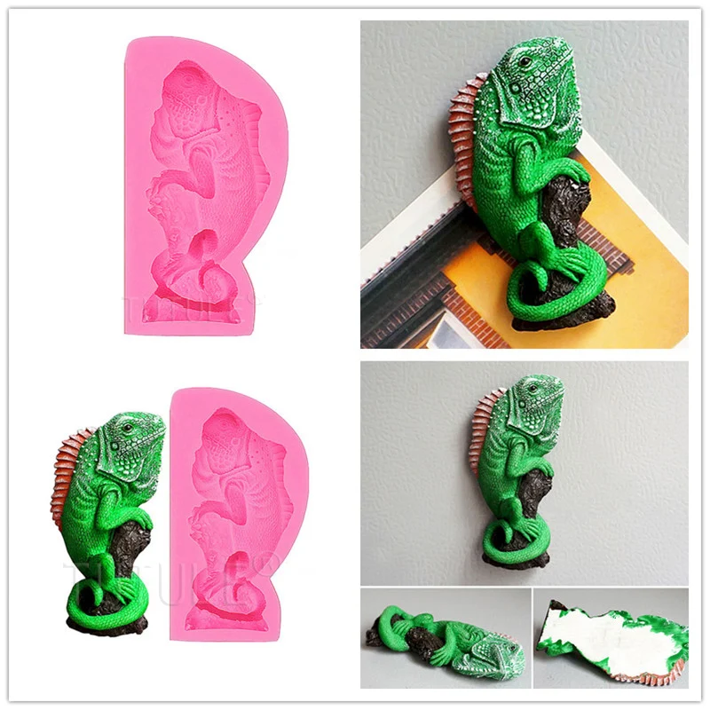 Gadgets-large Lizard mould-mini food  mold/Iguana Silicone Mold Cake Sugar DecorationsPolymer Clay DIYCraft Embellishment Lizard