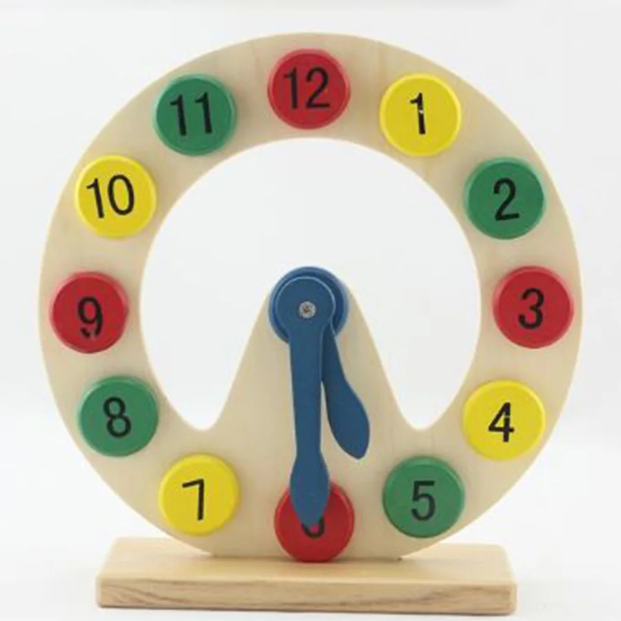 Juguetes Montessori para bebés y niños, relojes coloridos de madera con números, herramienta de aprendizaje educativo, juguetes de entrenamiento preescolar