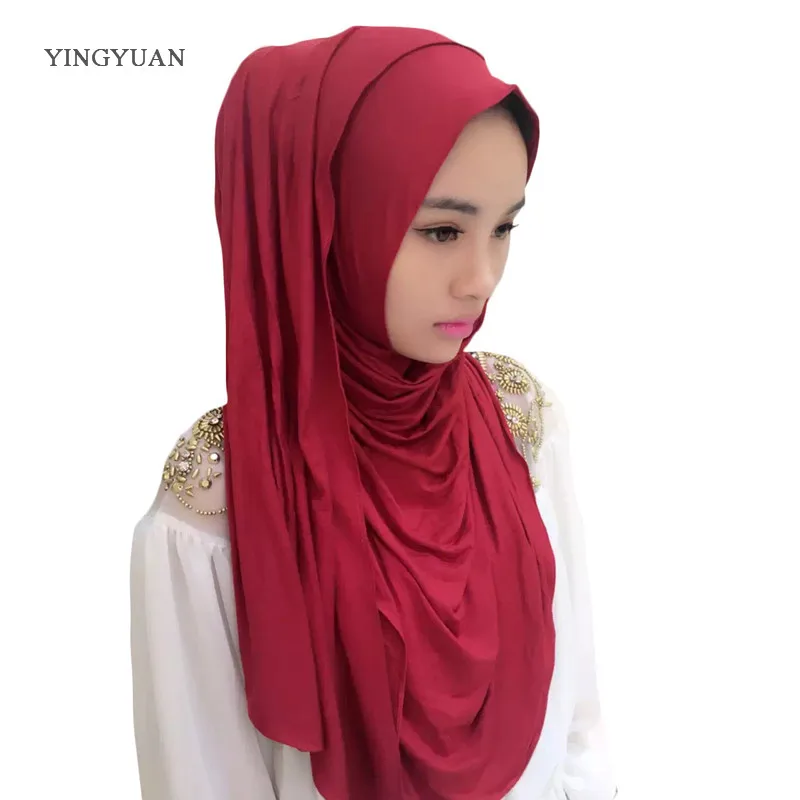 0TJ57 180*70 cm Solide Einfach Hijab Frauen Von Schals Muslimischen Hijabs Hohe Qualität Hijab Schöne Mode Schal Kappe (with1 Undescarf