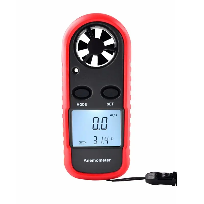 30m/s Wind Speed Meter Portable Digital Anemometer Beaufort Scale Air Velocity Measure Tools -10~45C Thermometer LCD Backlit