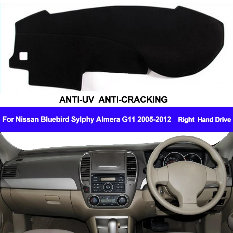 TAIJS Car Dashboard Cover Dash Mat For Nissan Bluebird Sylphy Almera G11 2005 - 2010 2011 2012 Auto DashMat Pad Dash Board Cover