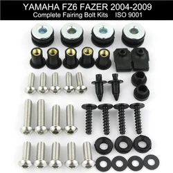 Fit For Yamaha FZ6 Fazer 2004-2009 Motorcycle Full Fairing Bolts kit Bodywork Screws Speed Nut Clips Stainless Steel