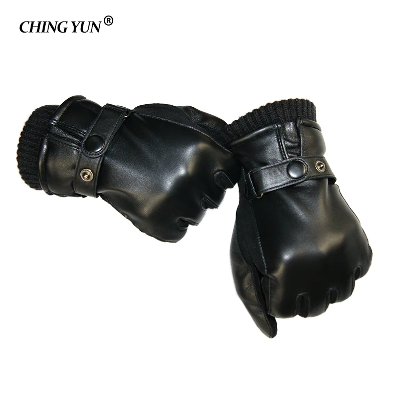 Winter man Sheep skin leather gloves male warm Super soft Stitching design Comfortable men\'s Operating mobile phone men mittens