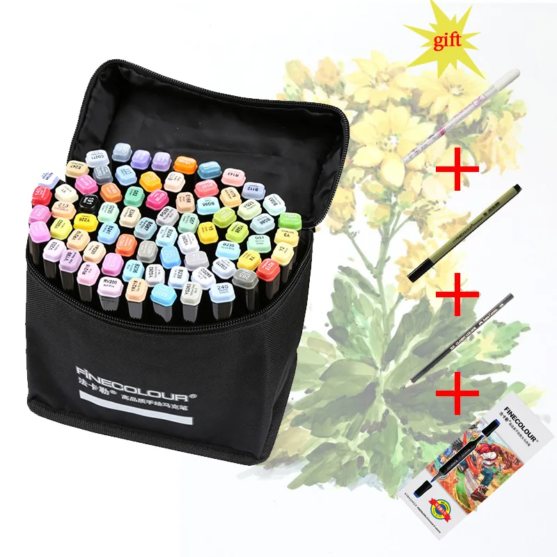 

Finecolour EF102 Double-headed Soft Brush Tip Markers 480 Colors Professional Manga Premier Sketch Art Markers Pen for Drawing