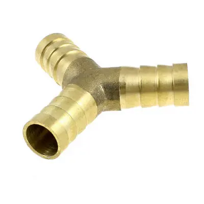 12mm to 12mm Y Shaped Quick Joint Air Pneumatic Fittings Gold Tone 3pcs