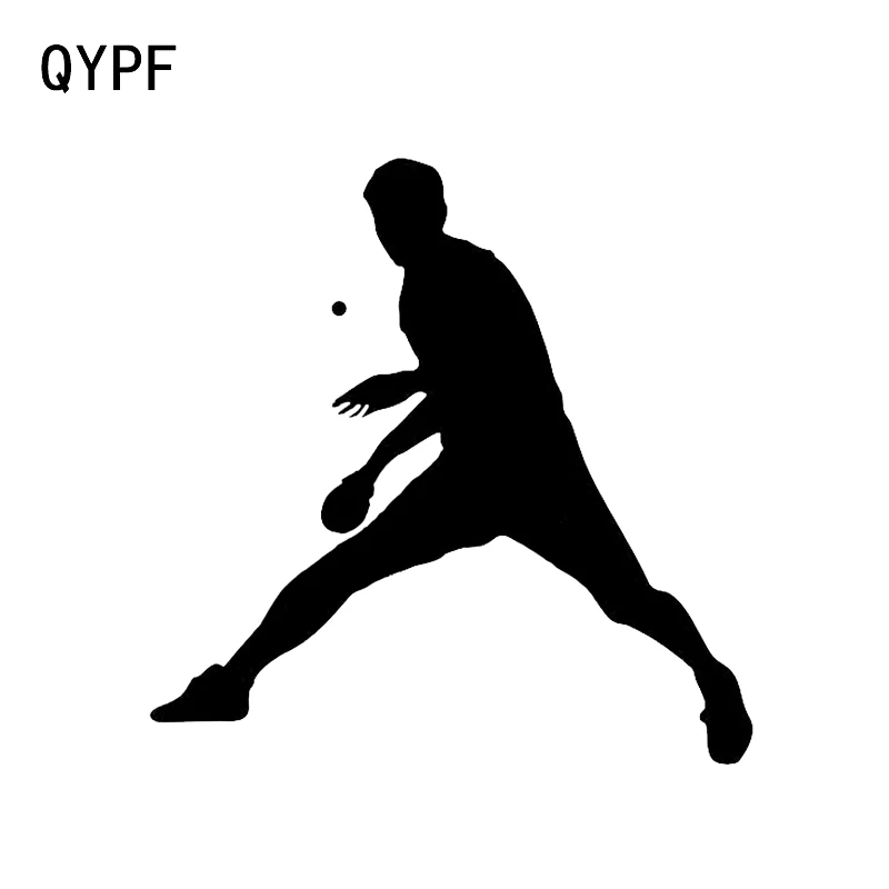 Модные красивые спортивные стикеры QYPF 13,4*13,5 см для настольного тенниса, рисунок, Декор, стикеры для моделирования автомобиля, виниловые Фотообои