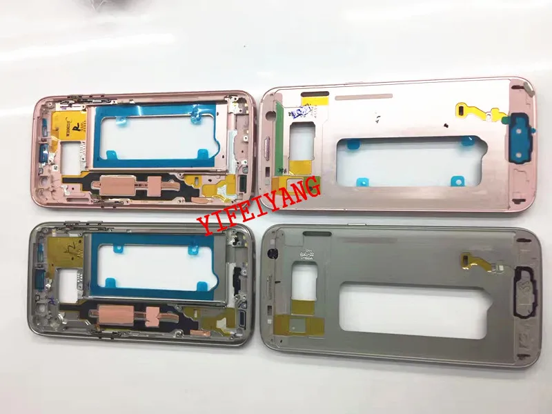 10 sztuk oryginalny szybka wysyłka dla Samsung Galaxy S7 G930 S7 krawędzi G935 lcd bliski powrót rama podwozia płyta Bezel powrót obudowa