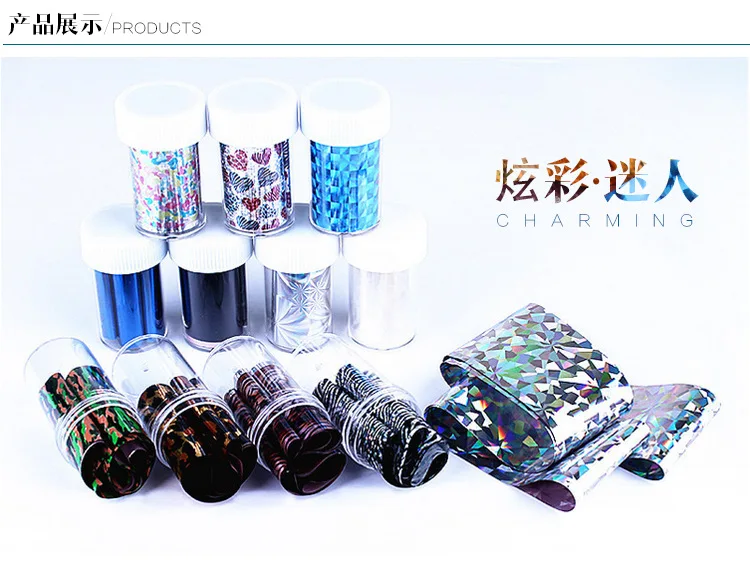 Venda quente! 5 pcs cor aleatória Moda New Hot Sells Glaxy Nail Sticker Nail Art Decalque Foil