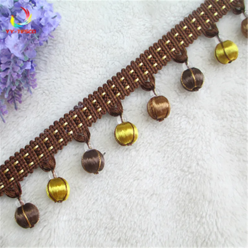 5 Yards Lace Tassel Fringe Cotton Ethnic 4.5cm Lace Curtain Trim Ribbon Sewing Latin Dress Stage DIY Garment Decorative