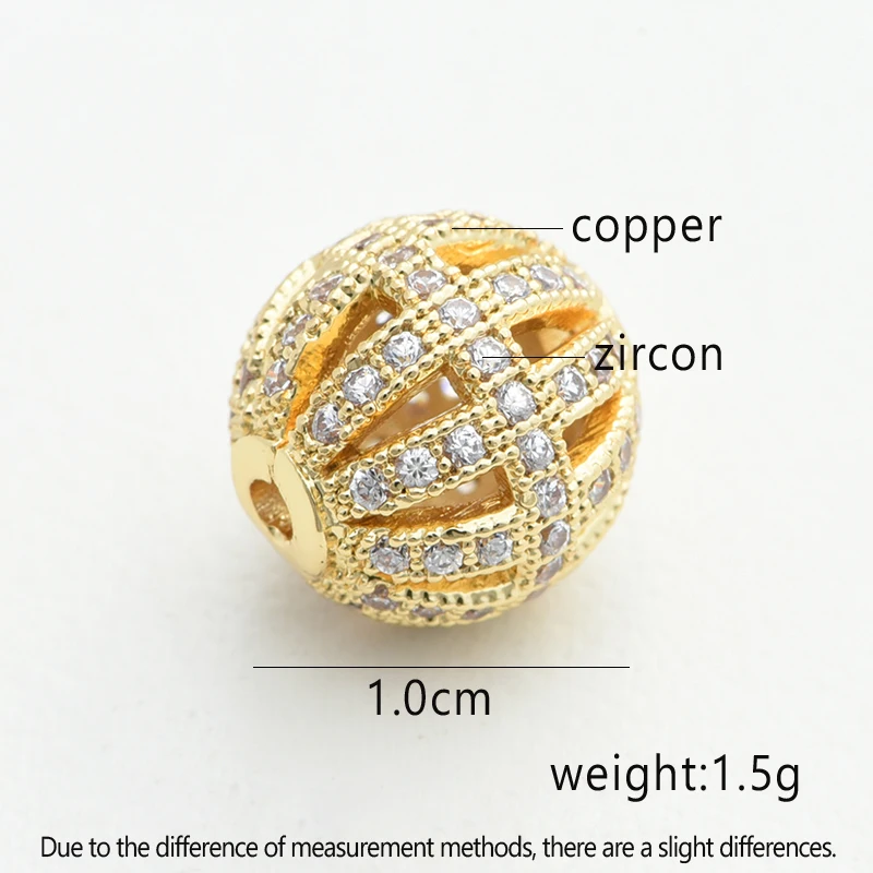 Newest 10mm Hollow out Round Spacer Beads for DIY Jewelry Accessories Making Handmade Woman Man Bracelet Gift