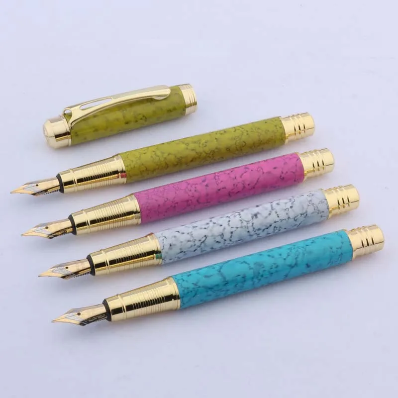 high quality marble calligraphy FOUNTAIN PEN matte Blue color ink pen Stationery Office school supplies Writing new