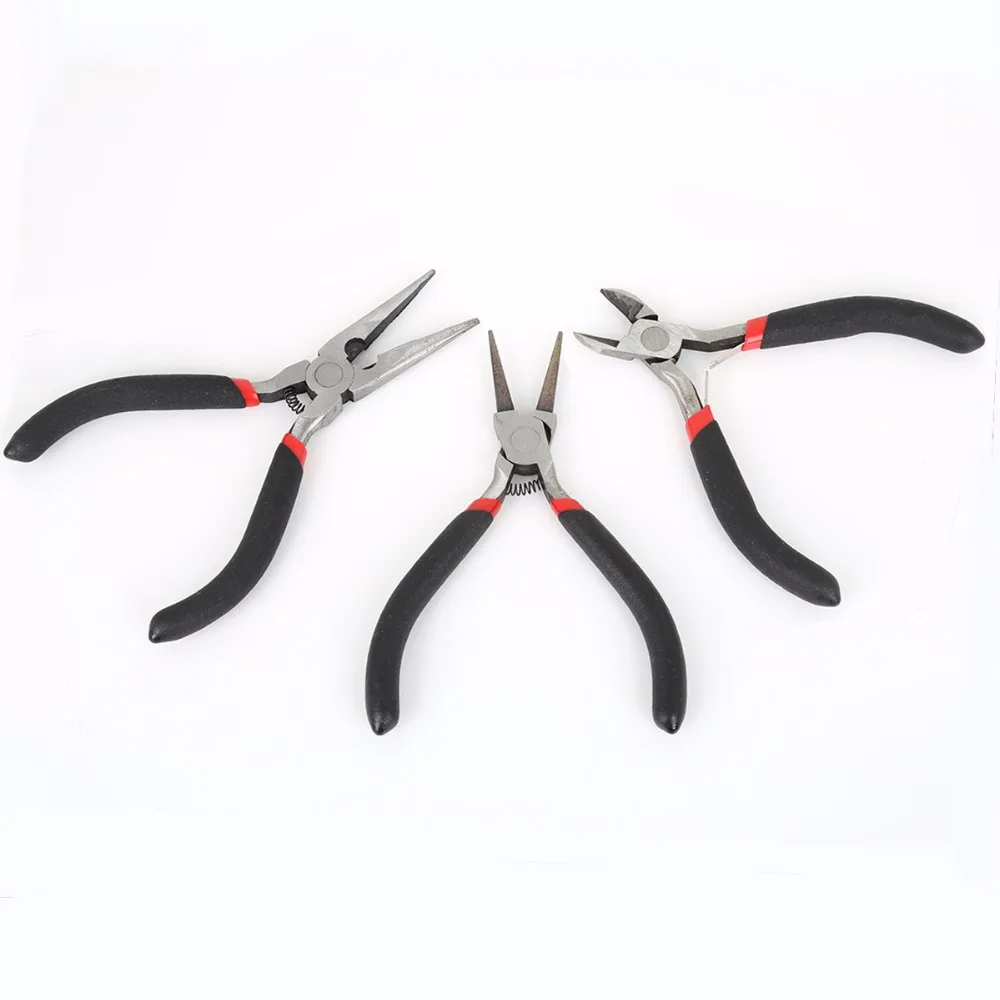 1-3Pcs/Set Jewelry Making Pliers Set Stainless Steel Needle Nose Pliers Jewelry Making Hand Tool Black 11-13cm Jewelry Tool Sets