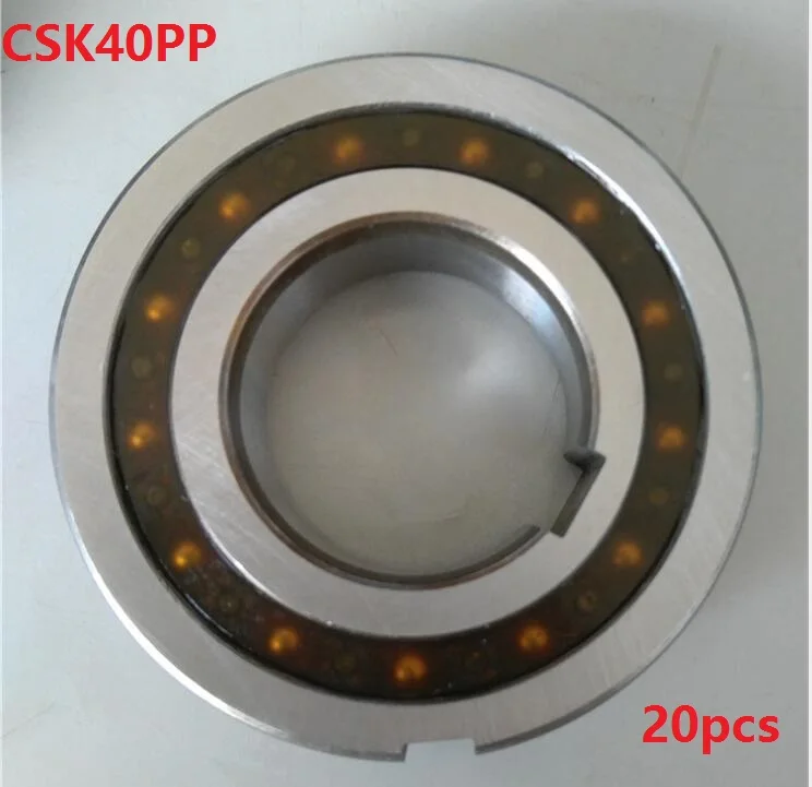 20pcs/lot CSK40PP 40mm One Way Clutch Bearing With dual keyway 40x80x22 mm Sprag Freewheel Backstop Bearing 40*80*22mm