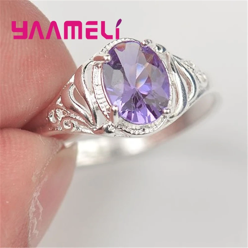 Wholesale Rings for Women Men 925 Sterling Silver with Mixed Cubic Zircon Oval CZ Stone Jewelry Gifts 10PCS Lot