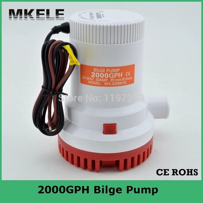 

12V 2000gph Bilge Pump Ship DC Submersible Marine Boat Electric Bilge Water Pump 24V